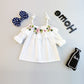 Girl's T-shirt with embroidered suspender