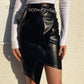OFFICE EXECUTIVE BLACK FAUX LEATHER SKIRT