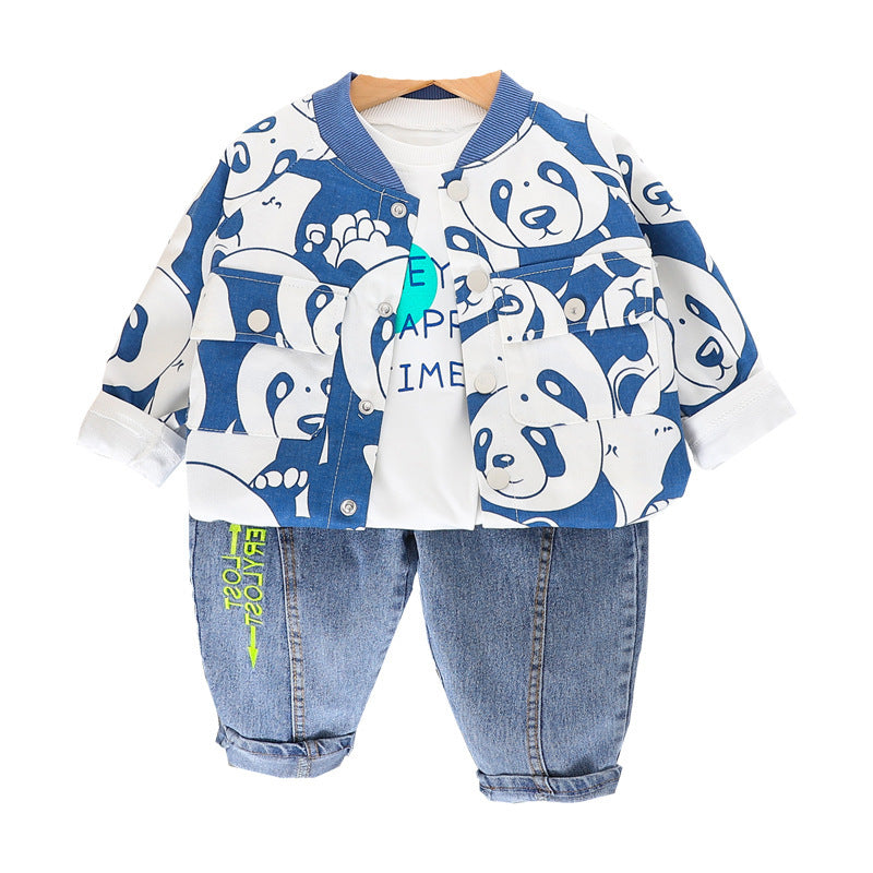 New Fashion Personality Boys Autumn Jacket Set
