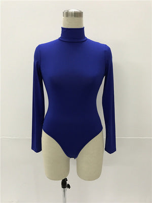 Combinaison slim à manches longues et col haut pour femme, 12 couleurs, la plus vendue, pour l'hiver 
