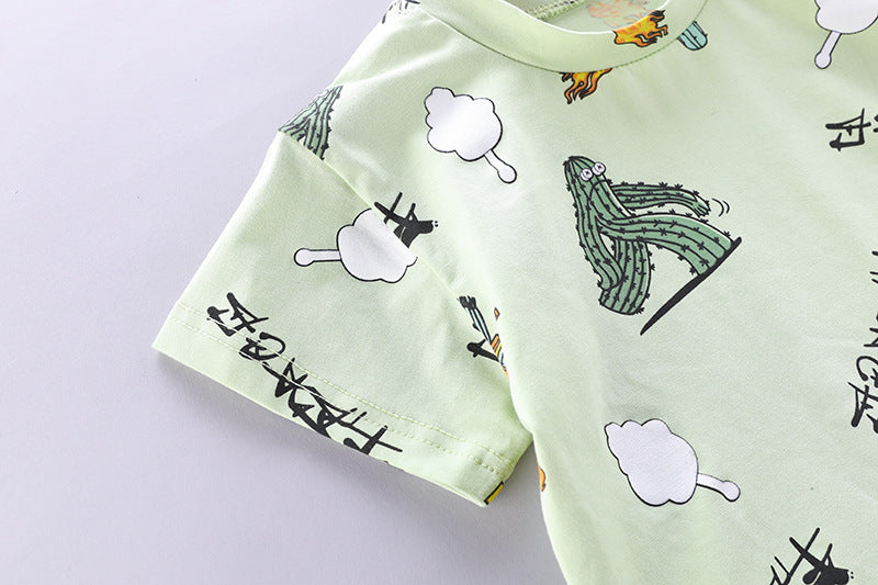Boys Shirt Fashion Summer Short Sleeve Blouse And Pants