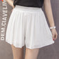 Chiffon large size wide leg pants half length loose printed shorts