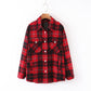 Loose check shirt with chest pocket