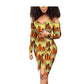 Robe grande taille en coton batik à impression recto verso pour femme