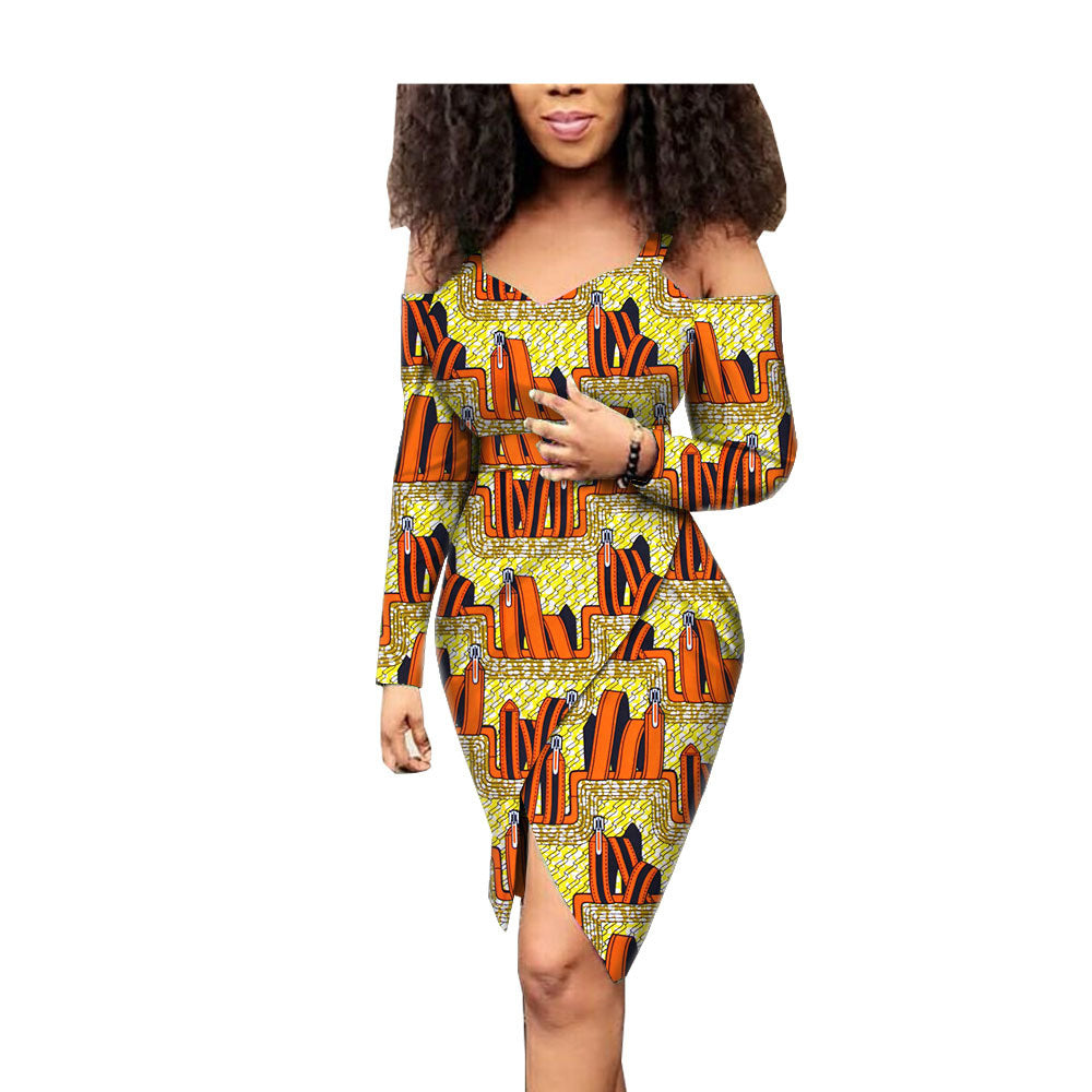 Robe grande taille en coton batik à impression recto verso pour femme