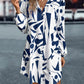 Shirt Collar Single-breasted Printed Long Sleeve Loose Casual Dress