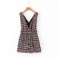 Slim Short Plaid Vest Skirt