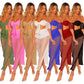 High split two-piece beachwear