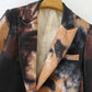 Vintage ink graffiti one button suit jacket