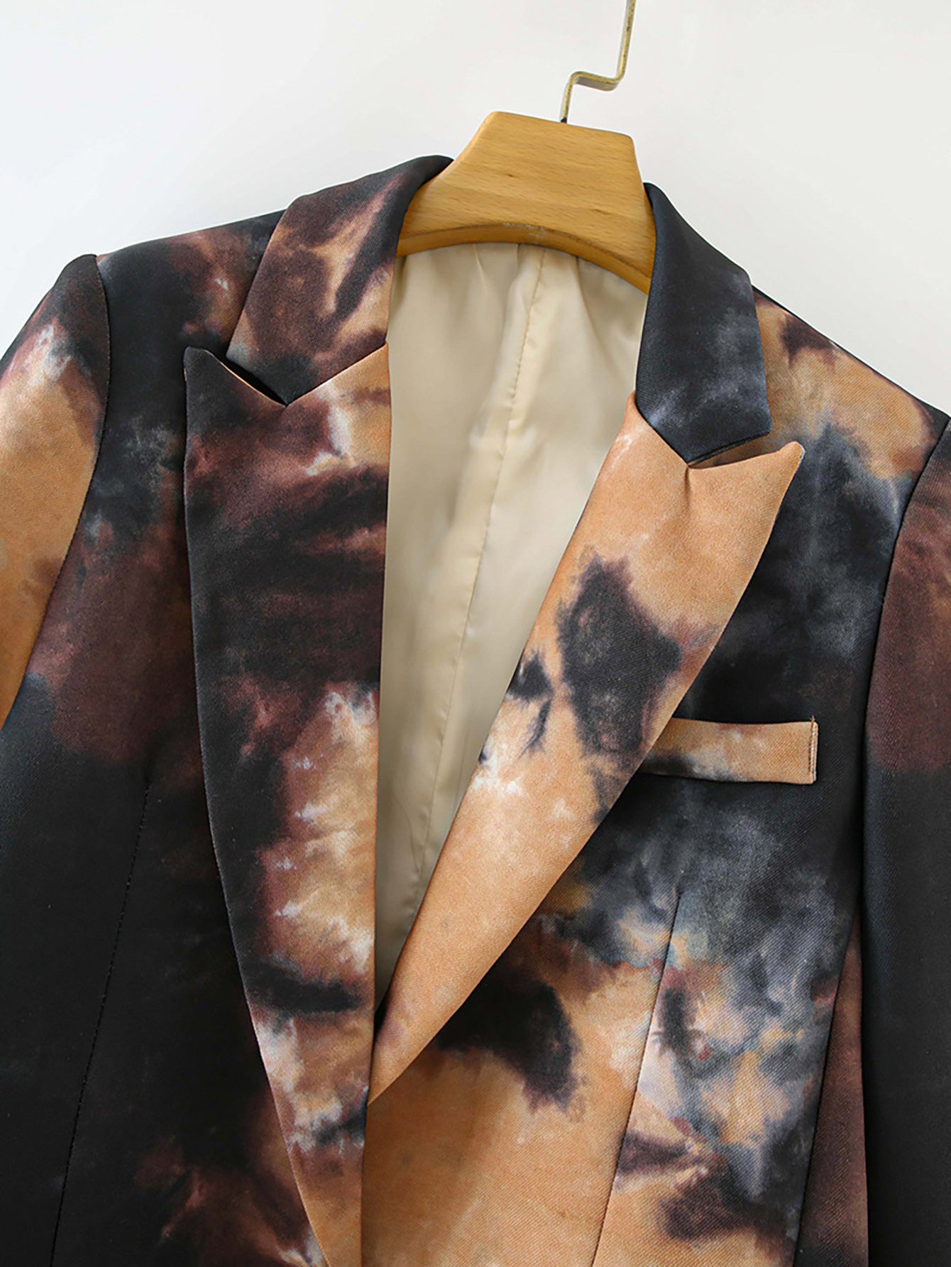 Vintage ink graffiti one button suit jacket