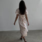 Short Sleeve V-neck Lace Up Floral Shirt Dress