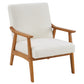 Armrests In Solid Wood, Upholstered, Teddy Velvet, Off-white, Interior Lounge Chair