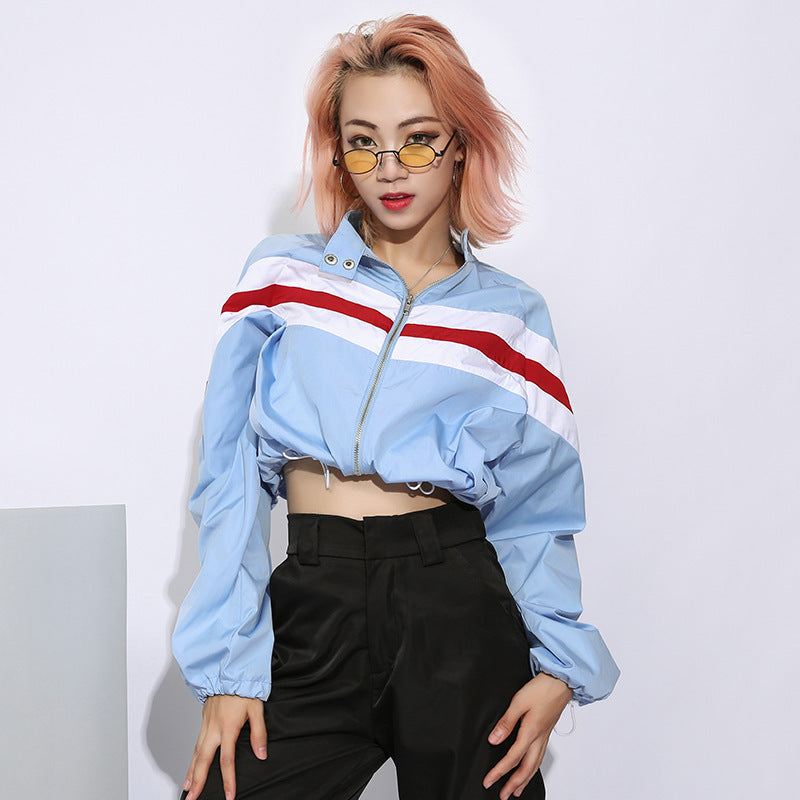 Geometric patchwork jacket baseball jersey