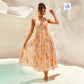 Women's Holiday-style Sleeveless Printed Backless Dress