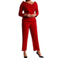 Costume haut à épaules dénudées et pantalon droit