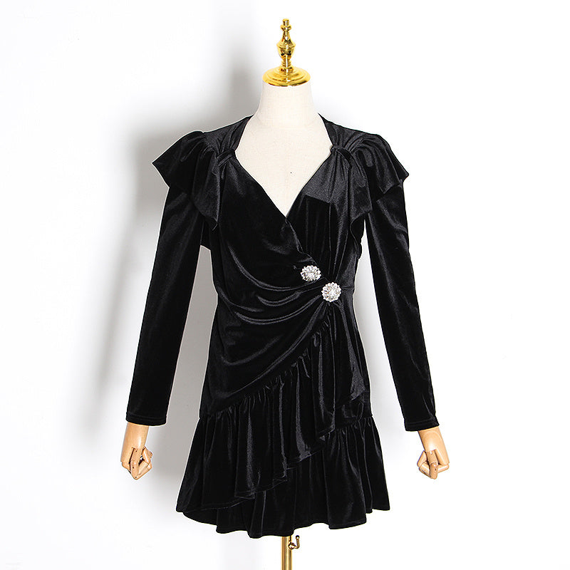 Robe mini trapèze taille haute