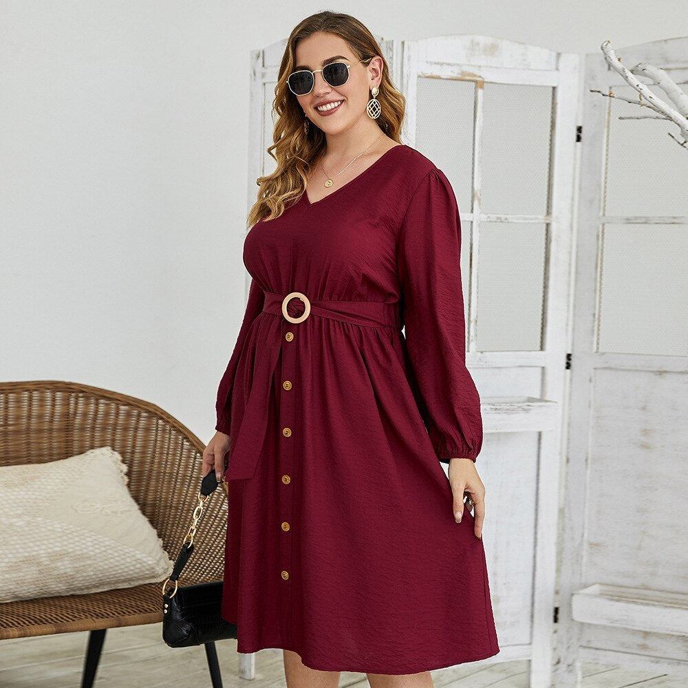 Robe élégante en coton pour femme grande taille 