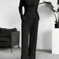 Casual Long Sleeve Straight-leg Pants Loose Temperament Suit