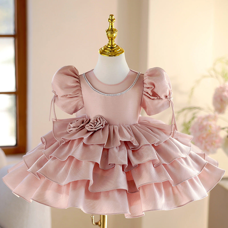 Girl's Light Luxury Minority Princess Piano Performance Costume Western Style