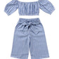 Children's Clothes Pinstripe Tube Top Half Sleeve Suit
