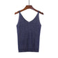 V-neck suspender knitted glitter vest