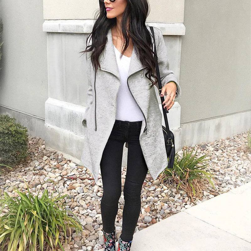 Irregular blouse woolen coat