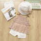 Ice Cream Printed t-Shirt + Shorts Girls Suit Pants