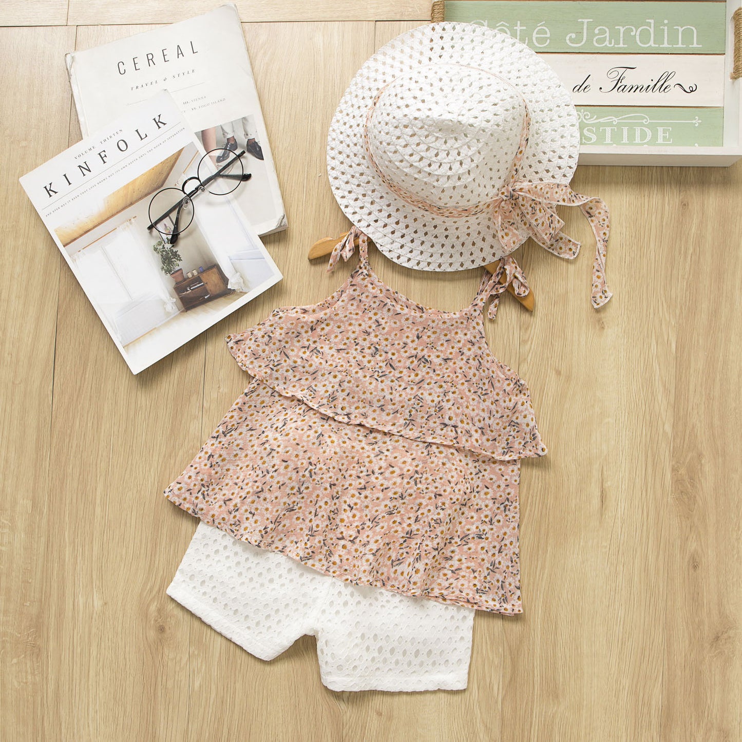 Ice Cream Printed t-Shirt + Shorts Girls Suit Pants