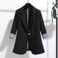 Korean Style Slim Drape Thin Three-quarter Sleeve Suit Top