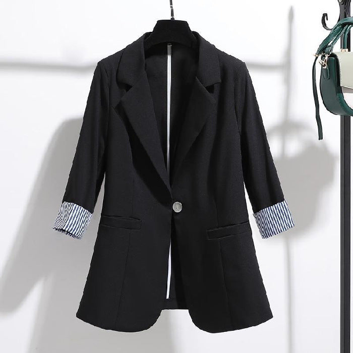 Korean Style Slim Drape Thin Three-quarter Sleeve Suit Top