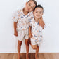 Baby Rainbow Leaves Printed Casual Shorts Suit