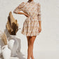 Small floral elastic waist big swing dress