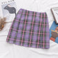 High waist skirt side slit multicolor skirt
