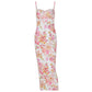 Fashion Printed Backless Sling Dress