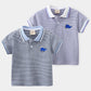 Children's Cartoon Short Sleeve Striped T-shirt