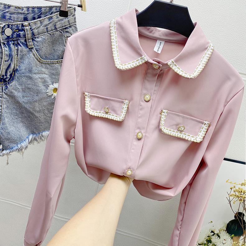Fashion Dai Chiffon White Shirt Women Long Sleeve