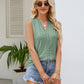 Women's Hole Hollow-out V-neck Sleeveless Stitching Vest