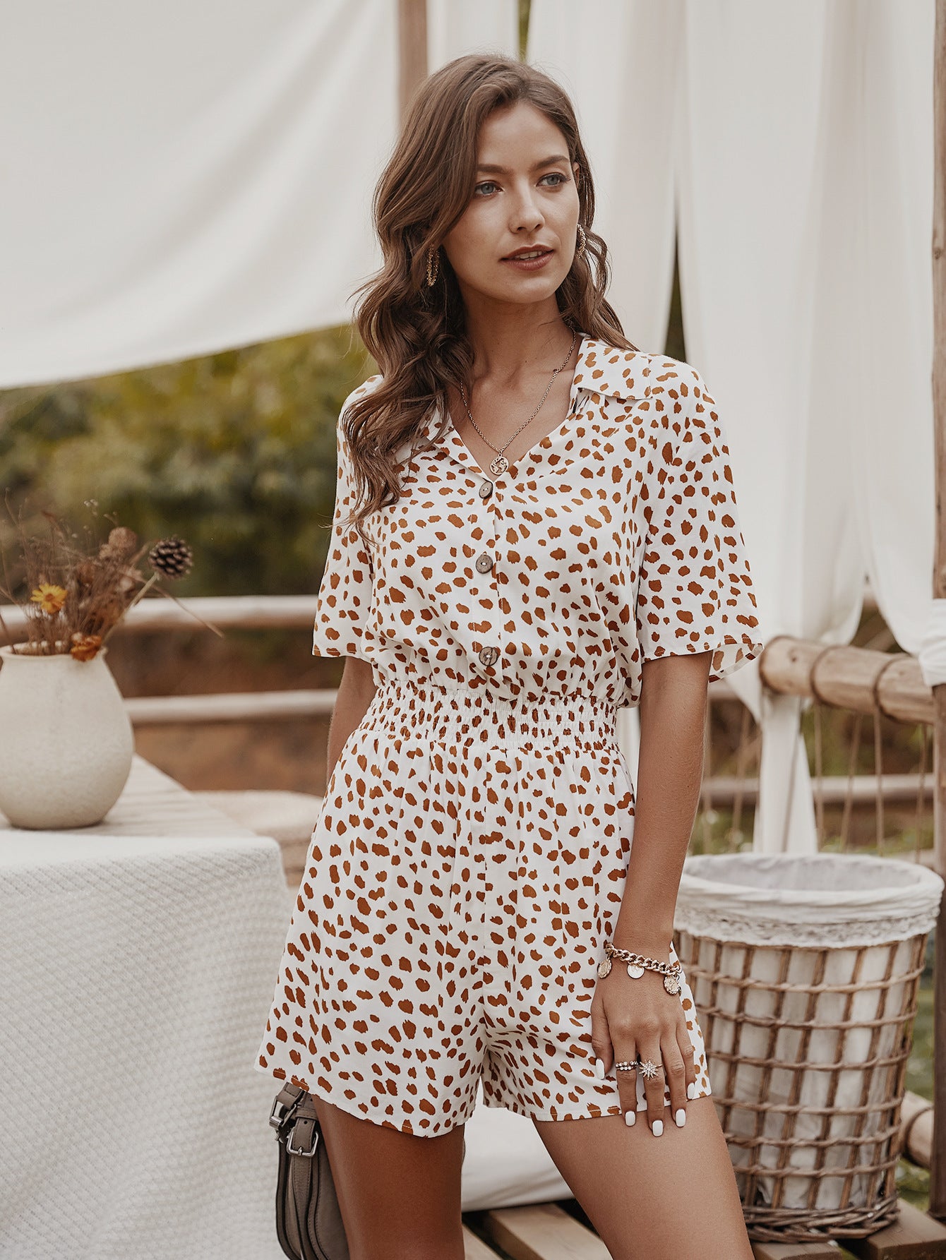 Combinaison chemise à petites fleurs