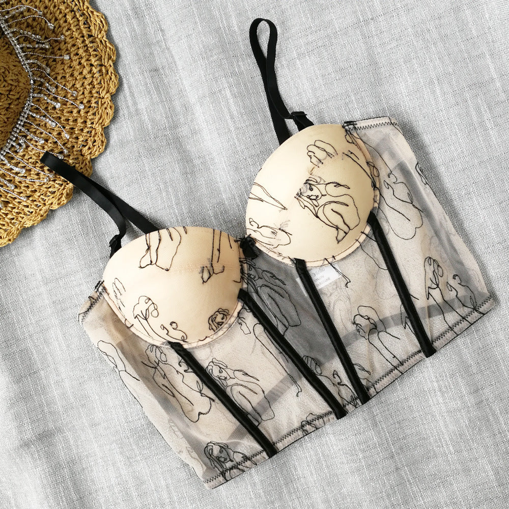 Portrait Suspender See-through Top