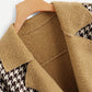 Long-sleeved plaid retro plush coat