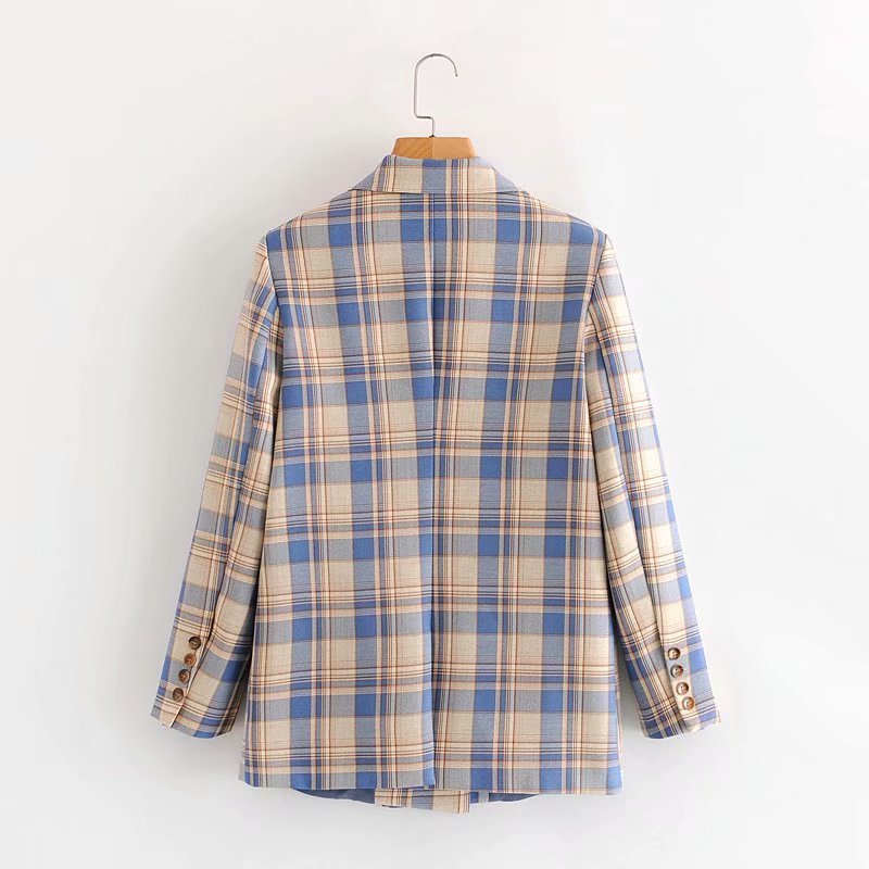 Women's plaid suit jacket