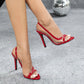 Women's Strap Round Toe Stiletto Heel Sandals