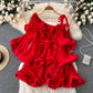 Women's Fashion Casual Ruffle Flared Sleeve Chiffon Shirt