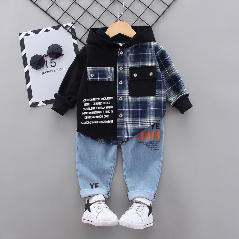 Chemise à carreaux d'automne deux pièces