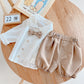 Baby Solid Color Shirt And Shorts Two-piece Set
