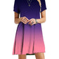 Slim-fit Dazzling Rainbow Tie-dye Printed Dress