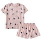 Pyjama d'été à manches courtes en coton pour femme