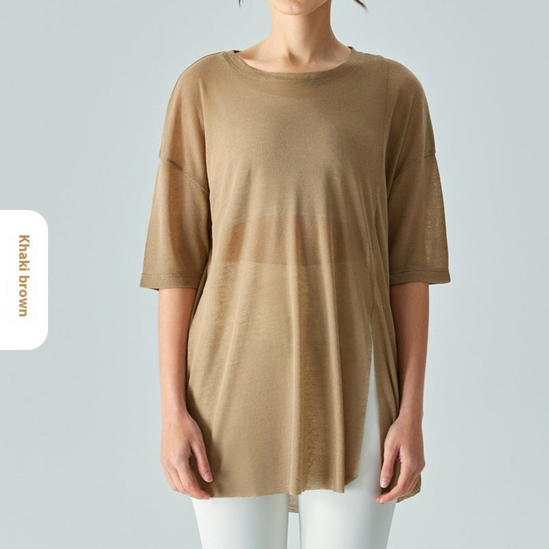 Lightweight And Slightly Transparent Casual Sports Blouse