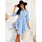 Spring NEW Long Sleeve Solid Color Dress