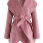 New Women's Lace-up Cross-over Shawl Woolen Coat
